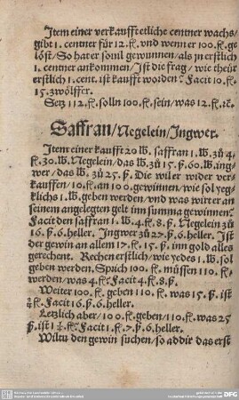 Saffran/Negelein/Ingwer.