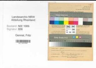 Entnazifizierung Fritz Gennat , geb. 15.03.1916 (Polizist)