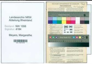 Entnazifizierung Margarethe Meyers , geb. 03.09.1903 ()