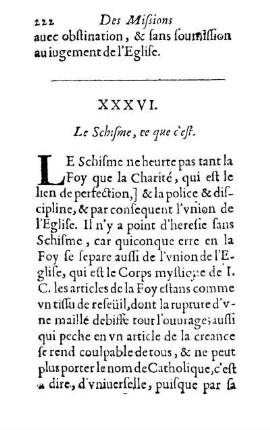 XXXVI. Le Schisme, ce que c'est