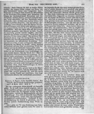 Koch, C. A.: Ueber Parallel-Linien. Hamburg: Appel 1827