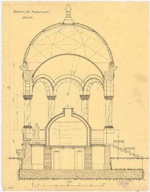 Kaiserbrunnen, Konstantinopel Ausführungsprojekt: Querschnitt (verbessert)1:25