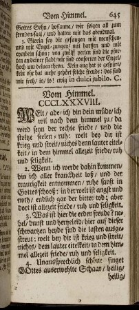 Vom Himmel; Von der Höllen.
