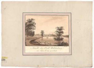 Ansicht von der Stadt Waldenburg, Kupferstich, um 1800 : Stamm, Johann Gottlob Samuel : Ansicht der Stadt Waldenburg : von Elisen-See aus gezeichnet / Stamm fec. - [S.l.] , [um 1800]. - 1 Kunstbl. : sepiagetönter Kupferst. ; 37 x 26 cm