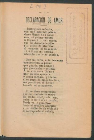 Declaración del amor