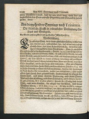 Am dreyzehenden Sonntage nach Trinitatis