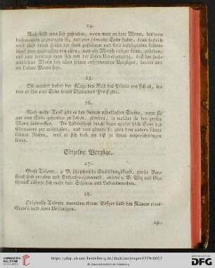 Einzelne Vorzüge