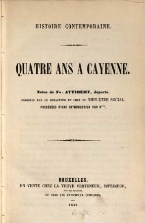 Quatre ans à Cayenne