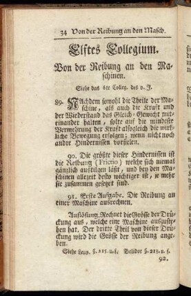 Elftes Collegium. Von der Reibung an den Maschinen.