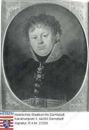 Riedesel zu Eisenbach, Ludwig IV. Freiherr v. (1778-1828) / Porträt in Medaillon und Rahmen, Brustbild