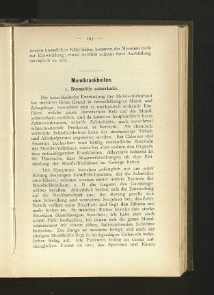 1. Stomatitis catarrhalis.