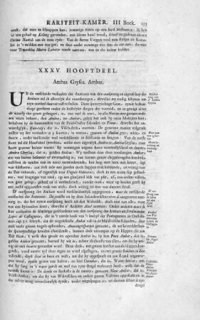 XXXV. Hooftdeel. Ambra Grysea. Ambar