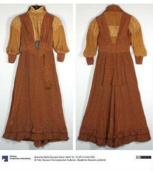 Braunes Belle Époque Kleid