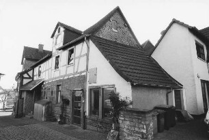 Ehemaliges Maschinenhaus und Lager (Wohnhaus, Fachwerk); Gelnhausen, Röther Gasse 12 (Schützengraben)