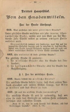 Drittes Hauptstück. Von den Gnadenmitteln.