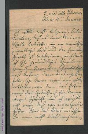 Brief von Malwida von Meysenbug an unbekannt, hs.