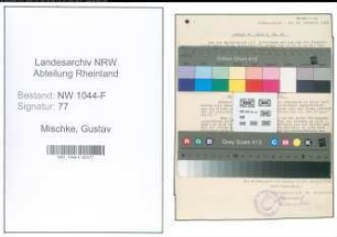 Entnazifizierung Gustav Mischke , geb. 00.00.0000 (Steuersekretaer)