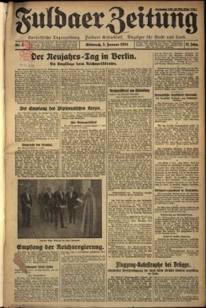Ausgabe vom Mittwoch, den 03. Januar 1934.