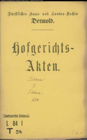 Tilhen, Engelbert und Kons. gegen Franz Tilhen - Schuldforderung