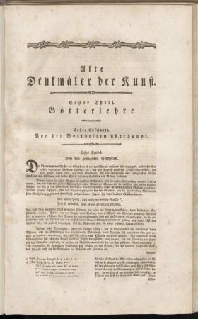Erstes Kapitel. Von den geflügelten Gottheiten.