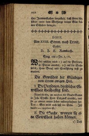 DXIII. Am XVIII. Sonnt. nach Trinit. Epistel.