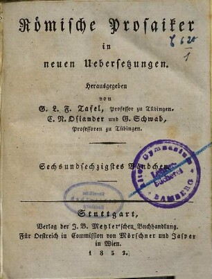 Marcus Tullius Ciceros Werke, 27. Reden ; 1. Bändchen