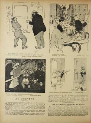 - Prenez garde! mon tableau est tout fraichement peint!; - Garçon! le Gaulois. – M’sieu, il est en lecture; L’Agent théatral. – Quelle est votre spécialité? …; L’Artiste, à mesure que grandit son succès.