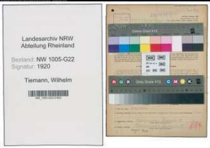 Entnazifizierung Wilhelm Tiemann , geb. 15.10.1909 (Schweisser)