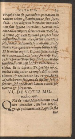 VI. De Votis Monachorum.