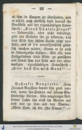 Bestrafte Neugierde.