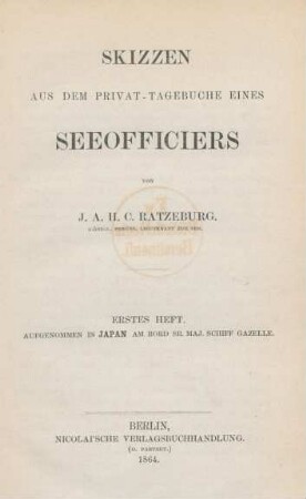 H. 1: Aufgenommen in Japan am Bord Sr. Maj. Schiff Gazelle