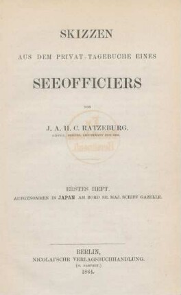 H. 1: Aufgenommen in Japan am Bord Sr. Maj. Schiff Gazelle