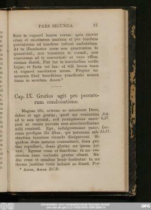 Cap. IX. Gratias agit pro peccatorum condonatione.