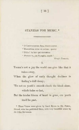 Stanzas For Music.