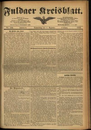 Ausgabe vom Donnerstag, den 17. Dezember 1908.