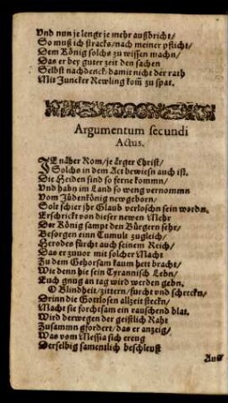 Argumentum secundi Actus.