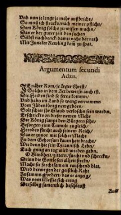 Argumentum secundi Actus.
