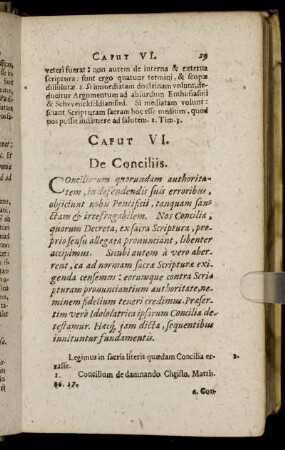 Caput VI. De Conciliis.