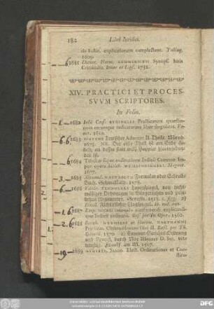 XIV. Practici Et Processuum Scriptores.