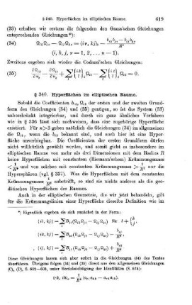 § 340. Hyperflächen im elliptischen Raume.
