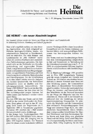 Nr. 1 - 97. Jahrgang, Neumünster, Januar 1990