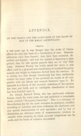 Appendix. On the Crania and the languages of the races of man in the Malay Archipelago
