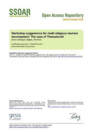 Marketing suggestions for multi-religious tourism development: The case of Thessaloniki