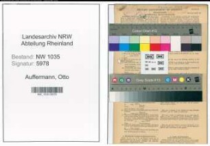 Entnazifizierung Otto Auffermann , geb. 25.02.1903 (Techniker)