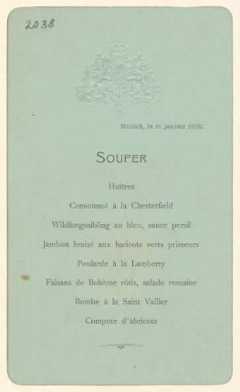 Menükarte : Souper