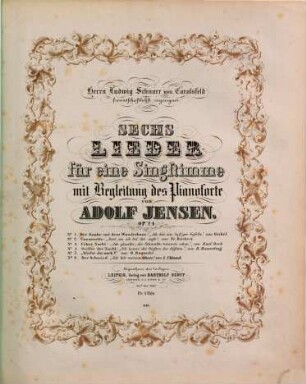 Sechs Lieder : für 1 Singstimme mit Begl. d. Pianoforte ; op. 24