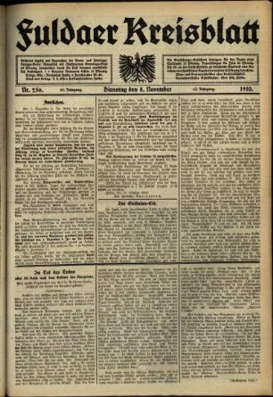 Ausgabe vom Dienstag, den 08. November 1910.