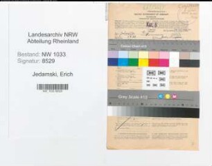Entnazifizierung Erich Jedamski , geb. 01.05.1922 ()