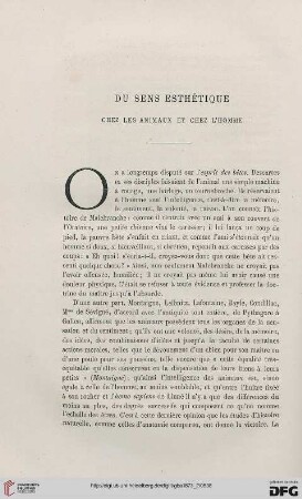 2. Pér. 8.1873: Du sens esthétique chez les animaux et chez l'homme