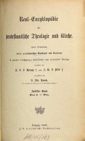 Real-Encyklopädie für protestantische Theologie und Kirche : unter Mitwirkung viele protestantischer Theologen und Gelehrten, 12. Pius II bis Ring